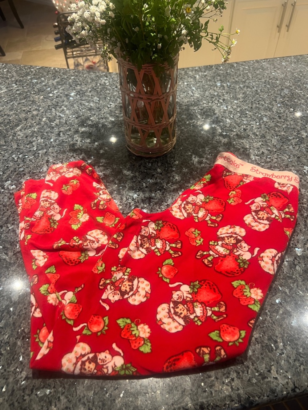 Strawberry-Print Red Women's Pajama Pants - Sweetheart Sleepwear